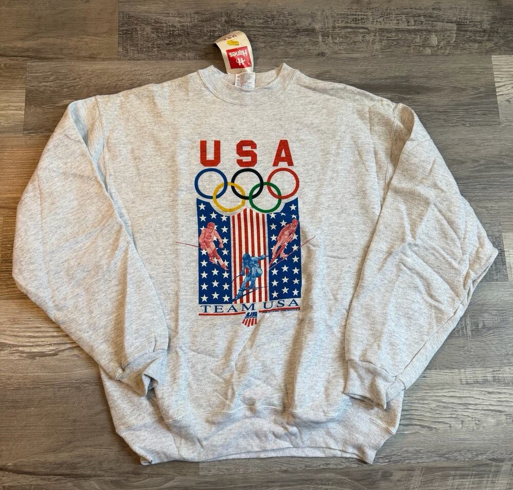Vintage USA Olympic Team Sweatshirt XL Hanes Made in USA NOS